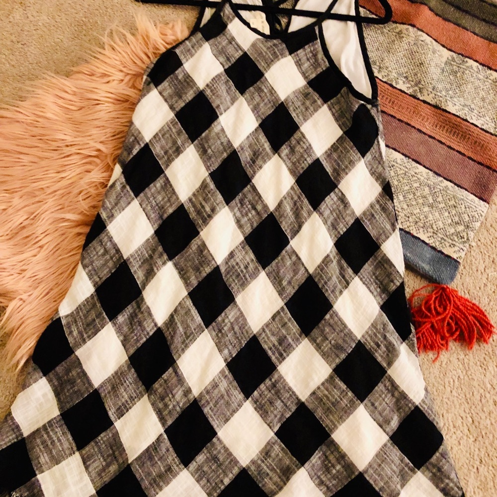 Cloth & Stone Frayed Gingham Dress